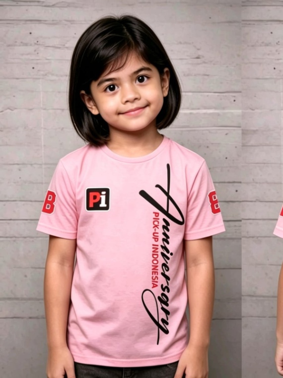 Kaos Anniversary 8 Anak Pink
