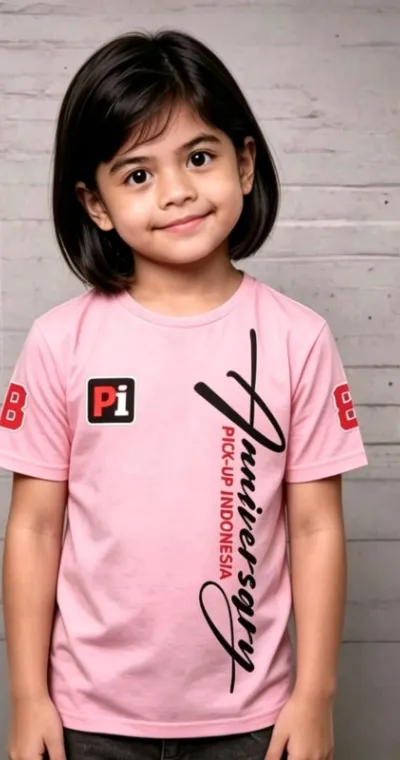 Kaos Anniversary 8 Anak Pink